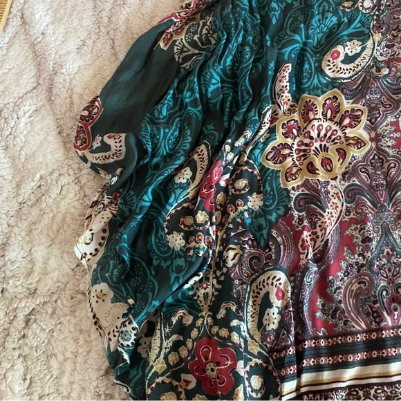 Chicos Moroccan Dreams Poncho Top Womens Small/ Medium Green Multi Shirt NEW - Picture 5 of 8